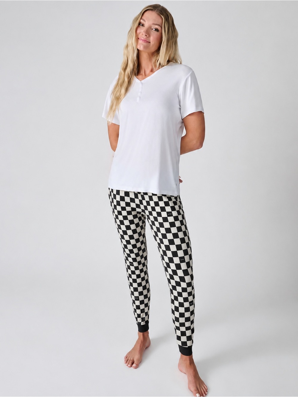 Excellent Little Sleepies Cool Checks Checkered Bamboo Pajama Pants Large